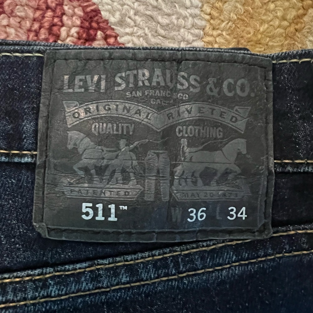 Levi's Men's Slim Fit Dark Blue Jeans 36x34